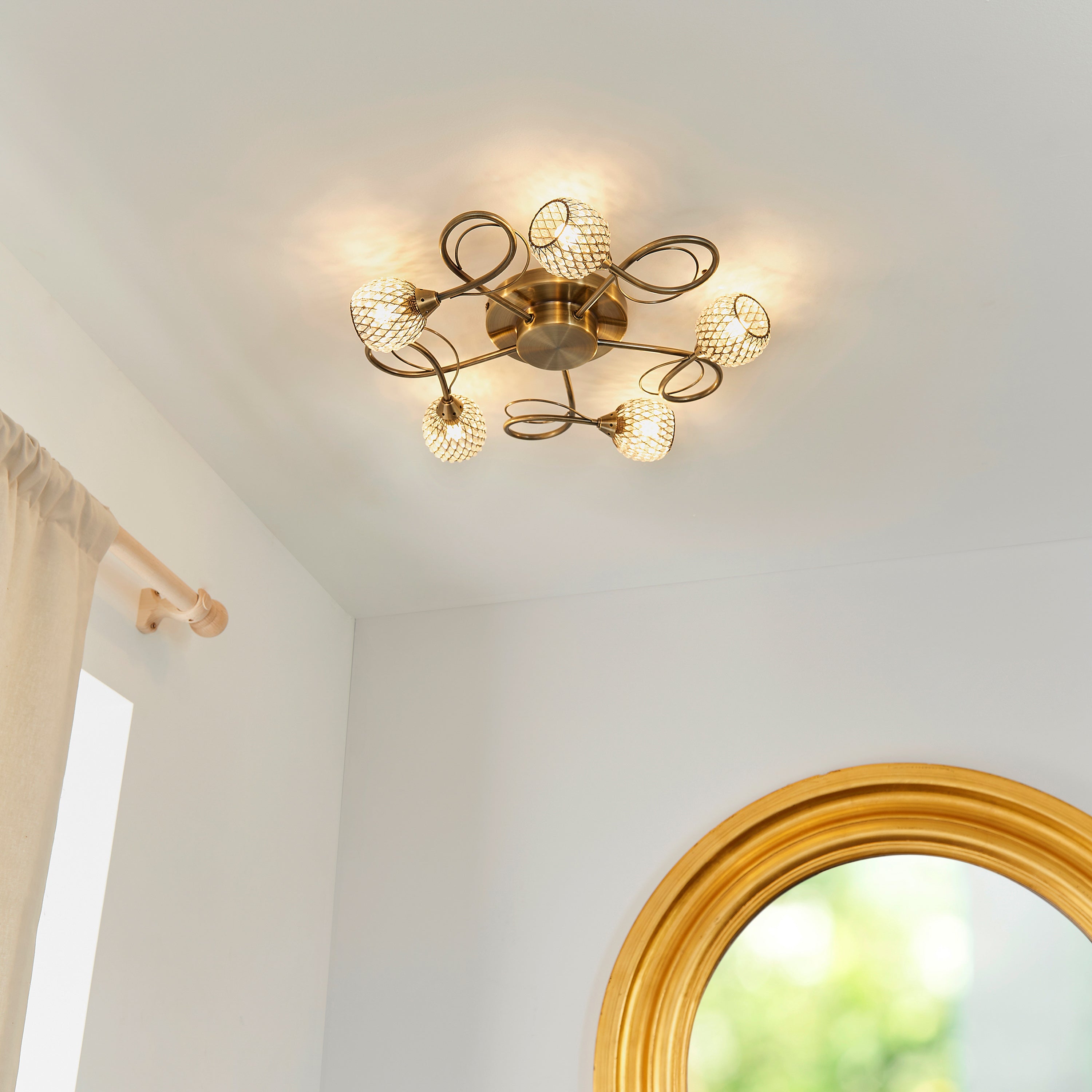 Arden Antique Brass LED Ceiling Light | 5 Lights